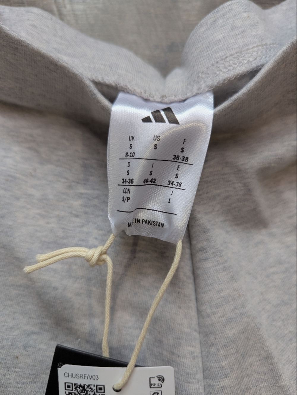 adidas Light Gray Leggings with White Side Stripes - Picture 6 of 10